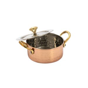 BIEN SERVI Serving Dish with Cover Copper and Silver 11.5cm